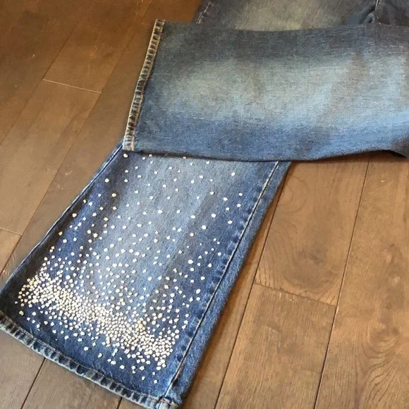 EUC 🔮Y2K Vintage Lane Bryant Embellished Flare Jeans - Picture 3 of 8